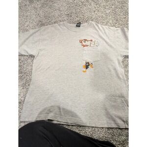 Vintage‎ Taz Embroidered Pocket Shirt Mens Large Looney tunes Tee Cartoon 90s